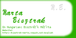 marta bisztrak business card